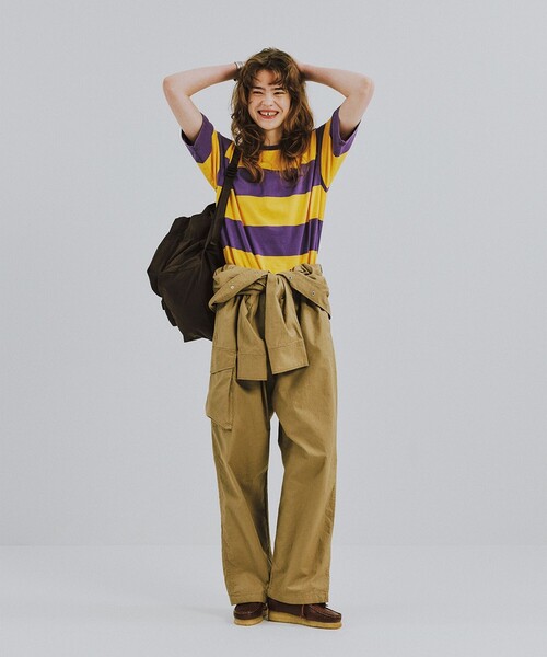 BEAMS BOY(ビームスボーイ)の「ユーケー ボイラースーツ(つなぎ/オールインワン・レディース・ベージュ/ネイビー・1/2)」の1枚目の写真