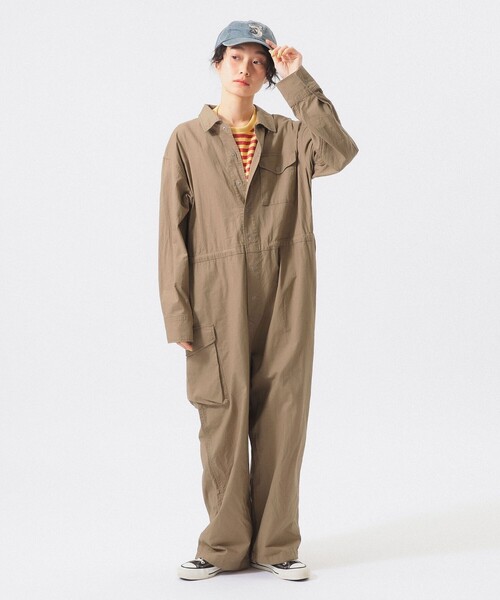 BEAMS BOY(ビームスボーイ)の「ユーケー ボイラースーツ(つなぎ/オールインワン・レディース・ベージュ/ネイビー・1/2)」の13枚目の写真