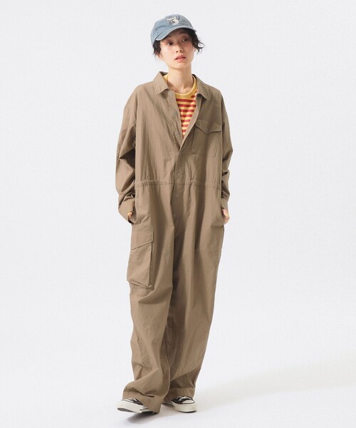 BEAMS BOY(ビームスボーイ)の「ユーケー ボイラースーツ(つなぎ/オールインワン・レディース・ベージュ/ネイビー・1/2)」の15枚目の写真