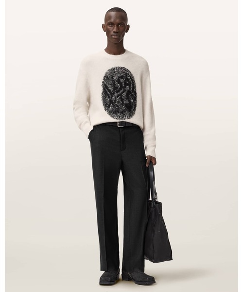 ALLSAINTS（オールセインツ）の「RIDGES OVERSIZED GRAPHIC JUMPER | RIDGES オーバーサイズ グラフィック ニット・セーター（ニット/セーター・メンズ・ホワイト×ブラック・S/M/L/XS）」の3枚目の写真