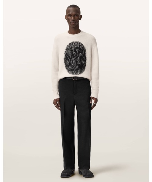 ALLSAINTS（オールセインツ）の「RIDGES OVERSIZED GRAPHIC JUMPER | RIDGES オーバーサイズ グラフィック ニット・セーター（ニット/セーター・メンズ・ホワイト×ブラック・S/M/L/XS）」の5枚目の写真