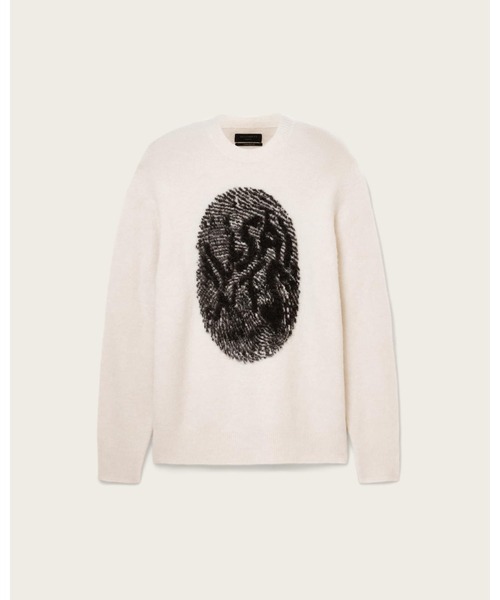 ALLSAINTS（オールセインツ）の「RIDGES OVERSIZED GRAPHIC JUMPER | RIDGES オーバーサイズ グラフィック ニット・セーター（ニット/セーター・メンズ・ホワイト×ブラック・S/M/L/XS）」の7枚目の写真