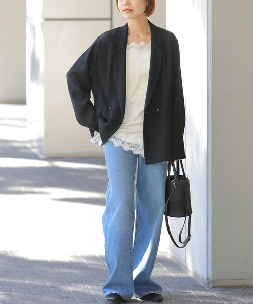 JOURNAL STANDARD relume（ジャーナルスタンダード　レリューム）の「［26SS新作/吸水速乾/手洗い可］ドライスラブ テーラードジャケット（テーラードジャケット・レディース・ブラック/ブラック系その他・FREE）」の17枚目の写真