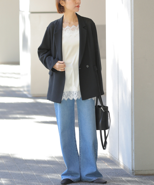 JOURNAL STANDARD relume（ジャーナルスタンダード　レリューム）の「［26SS新作/吸水速乾/手洗い可］ドライスラブ テーラードジャケット（テーラードジャケット・レディース・ブラック/ブラック系その他・FREE）」の18枚目の写真