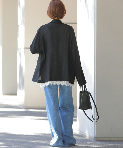 JOURNAL STANDARD relume（ジャーナルスタンダード　レリューム）の「［26SS新作/吸水速乾/手洗い可］ドライスラブ テーラードジャケット（テーラードジャケット・レディース・ブラック/ブラック系その他・FREE）」の20枚目の写真