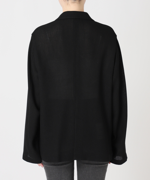 JOURNAL STANDARD relume（ジャーナルスタンダード　レリューム）の「［26SS新作/吸水速乾/手洗い可］ドライスラブ テーラードジャケット（テーラードジャケット・レディース・ブラック/ブラック系その他・FREE）」の4枚目の写真