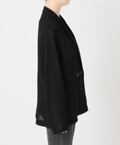 JOURNAL STANDARD relume（ジャーナルスタンダード　レリューム）の「［26SS新作/吸水速乾/手洗い可］ドライスラブ テーラードジャケット（テーラードジャケット・レディース・ブラック/ブラック系その他・FREE）」の5枚目の写真