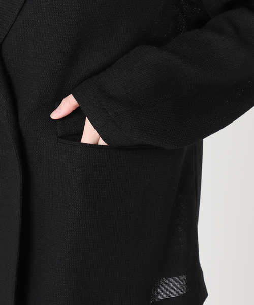 JOURNAL STANDARD relume（ジャーナルスタンダード　レリューム）の「［26SS新作/吸水速乾/手洗い可］ドライスラブ テーラードジャケット（テーラードジャケット・レディース・ブラック/ブラック系その他・FREE）」の8枚目の写真