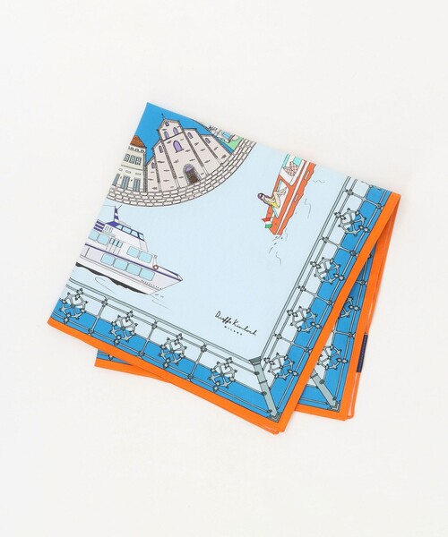 UNITED ARROWS(ユナイテッドアローズ)の「<Dieffe Kinloch>Como lake/ハンカチ(バンダナ/スカーフ・メンズ・ライトブルー/ベージュ・FREE)」の2枚目の写真