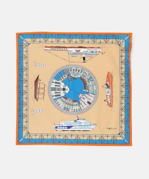 UNITED ARROWS(ユナイテッドアローズ)の「<Dieffe Kinloch>Como lake/ハンカチ(バンダナ/スカーフ・メンズ・ライトブルー/ベージュ・FREE)」の3枚目の写真