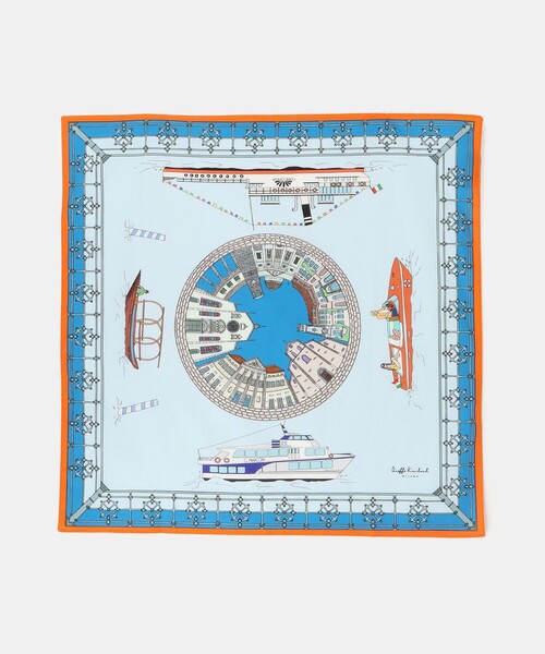 UNITED ARROWS(ユナイテッドアローズ)の「<Dieffe Kinloch>Como lake/ハンカチ(バンダナ/スカーフ・メンズ・ライトブルー/ベージュ・FREE)」の7枚目の写真