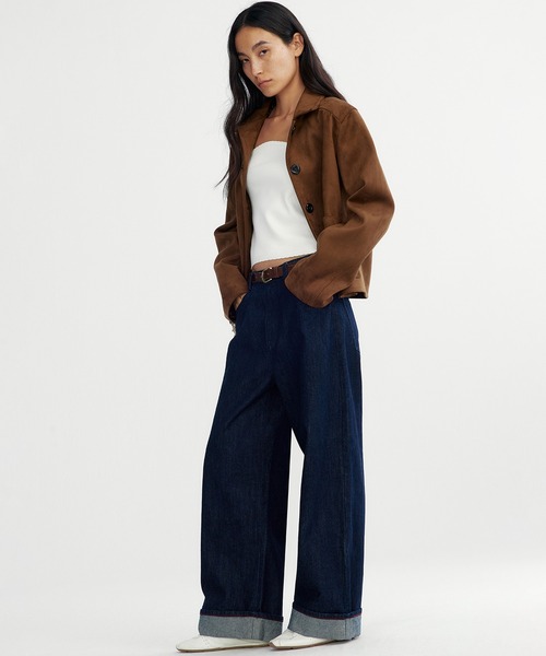 Bie(ビエ)の「インディゴ ワイドデニムパンツ(デニムパンツ・レディース・ブルー・M/S/L)」の7枚目の写真