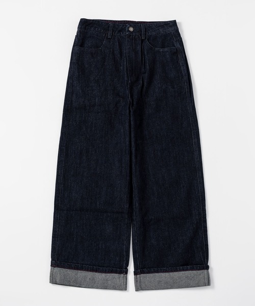 Bie(ビエ)の「インディゴ ワイドデニムパンツ(デニムパンツ・レディース・ブルー・M/S/L)」の14枚目の写真