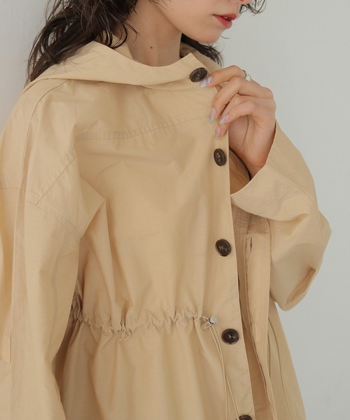 CLEIO（クレイオ）の「【CLEIO】-春アウター- セミシアーフード付きブルゾン SEMI-SHEER HOODED BLOUSON（その他アウター・レディース・ベージュ/グリーン系その他/ネイビー・FREE）」の20枚目の写真