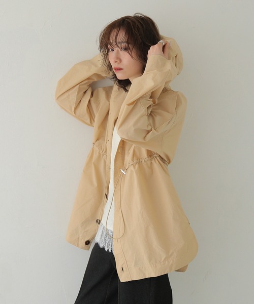 CLEIO（クレイオ）の「【CLEIO】-春アウター- セミシアーフード付きブルゾン SEMI-SHEER HOODED BLOUSON（その他アウター・レディース・ベージュ/グリーン系その他/ネイビー・FREE）」の18枚目の写真