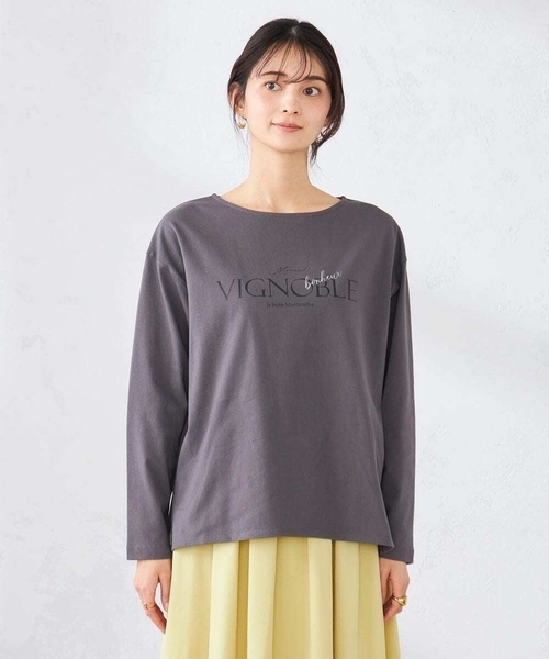 a.v.v（アーヴェヴェ）の「【コットン100%】ロゴアソートロンT（Tシャツ/カットソー・レディース・チャコールグレー/アイボリー/ホワイト/ゴールド・36/38/40）」の8枚目の写真