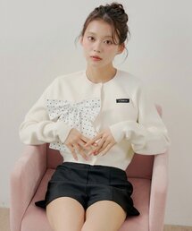 Chico（チコ）の「【セットアップ対応】リボンコンパクトニットカーディガン（カーディガン/ボレロ）」