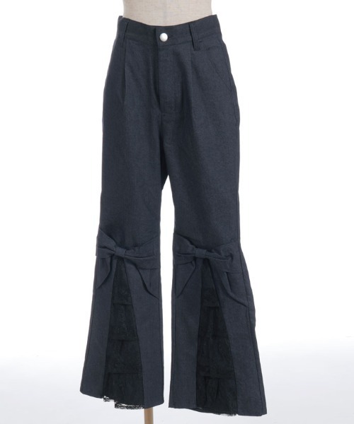 axes femme POETIQUE(アクシーズファムポエティック)の「レースフリルデニムPT(その他パンツ・レディース・インディゴブルー/ワンウォッシュ/ベージュ・MEDIUM)」の18枚目の写真