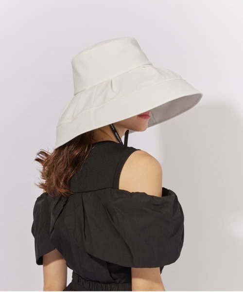 Chapeau d' O(シャポードオー)の「Chapeau d' O UV Tuck Capeline / シャポードオー(ハット・レディース・ブラック/ライトベージュ/ホワイト・M/57.5cm)」の4枚目の写真