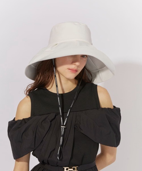 Chapeau d' O(シャポードオー)の「Chapeau d' O UV Tuck Capeline / シャポードオー(ハット・レディース・ブラック/ライトベージュ/ホワイト・M/57.5cm)」の6枚目の写真