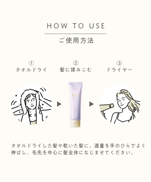 plus eau(プリュスオー)の「プリュスオー リポアエマルジョン 120ml(ヘアオイル/ヘアミルク・レディース・洗い流さないトリートメント・FREE)」の7枚目の写真