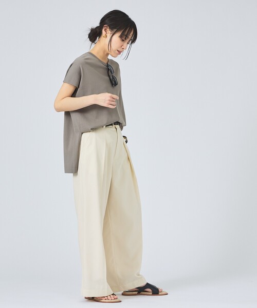 qualite(カリテ)の「【接触冷感】レーヨンストレッチフレンチ/春服/夏服/オフィスカジュアル/セットアップ対応(ニット/セーター・レディース・グレー/オフホワイト/チャコールグレー・フリー)」の21枚目の写真