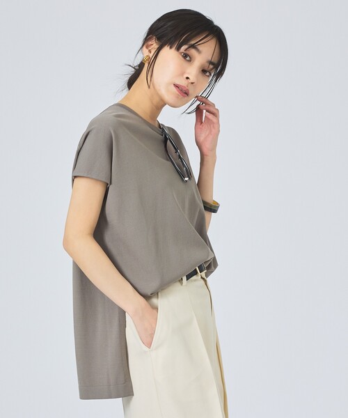 qualite(カリテ)の「【接触冷感】レーヨンストレッチフレンチ/春服/夏服/オフィスカジュアル/セットアップ対応(ニット/セーター・レディース・グレー/オフホワイト/チャコールグレー・フリー)」の22枚目の写真