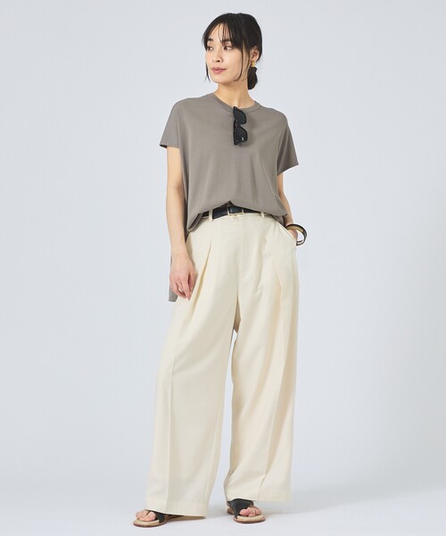 qualite(カリテ)の「【接触冷感】レーヨンストレッチフレンチ/春服/夏服/オフィスカジュアル/セットアップ対応(ニット/セーター・レディース・グレー/オフホワイト/チャコールグレー・フリー)」の17枚目の写真