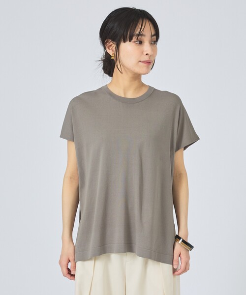 qualite(カリテ)の「【接触冷感】レーヨンストレッチフレンチ/春服/夏服/オフィスカジュアル/セットアップ対応(ニット/セーター・レディース・グレー/オフホワイト/チャコールグレー・フリー)」の21枚目の写真