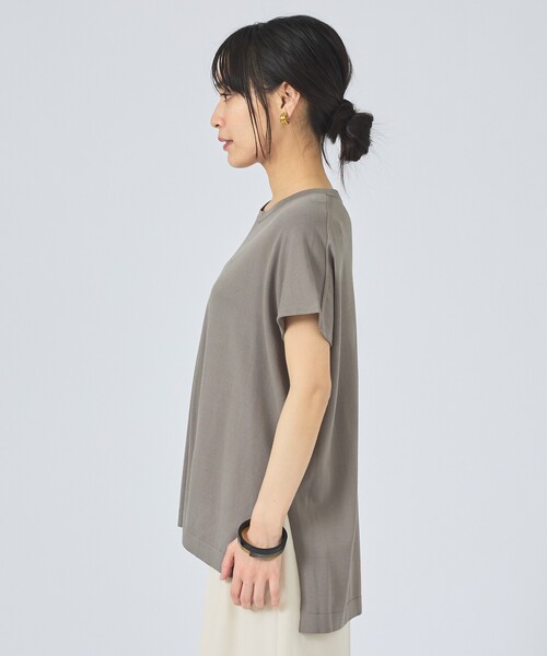 qualite(カリテ)の「【接触冷感】レーヨンストレッチフレンチ/春服/夏服/オフィスカジュアル/セットアップ対応(ニット/セーター・レディース・グレー/オフホワイト/チャコールグレー・フリー)」の22枚目の写真