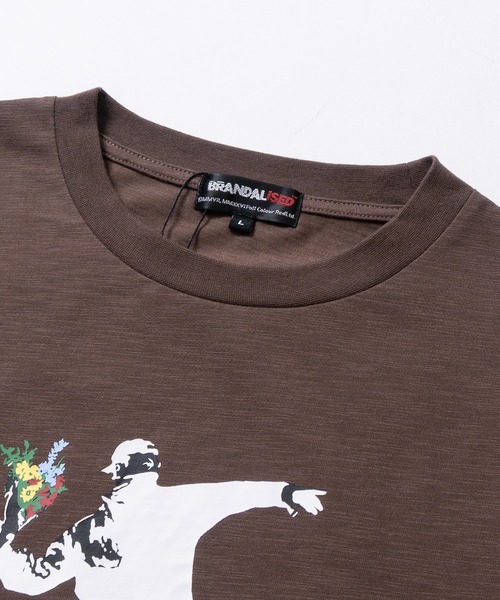 JOHN'S CLOSET（ジョンズクローゼット）の「【ab】〔BRANDALISED〕アソートアートデザイン 冷感スラブ天竺  半袖Tシャツ 接触冷感/速乾（Tシャツ/カットソー・メンズ・ホワイト系1/ホワイト系2/ブラウン系1/ブラウン系2/ブラック系2/ブラック系1・MEDIUM/LARGE/X-LARGE）」の9枚目の写真