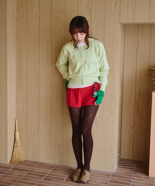 common gull products.（コモンガルプロダクツ）の「夕凪のくるみボタンカーデ、芽心（カーディガン/ボレロ・レディース・杢グレー/サックスブルー/ミント/ダークブラウン・SMALL/MEDIUM/LARGE）」の16枚目の写真