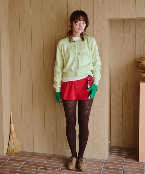 common gull products.（コモンガルプロダクツ）の「夕凪のくるみボタンカーデ、芽心（カーディガン/ボレロ・レディース・杢グレー/サックスブルー/ミント/ダークブラウン・SMALL/MEDIUM/LARGE）」の17枚目の写真