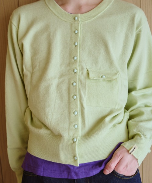 common gull products.（コモンガルプロダクツ）の「夕凪のくるみボタンカーデ、芽心（カーディガン/ボレロ・レディース・杢グレー/サックスブルー/ミント/ダークブラウン・SMALL/MEDIUM/LARGE）」の21枚目の写真