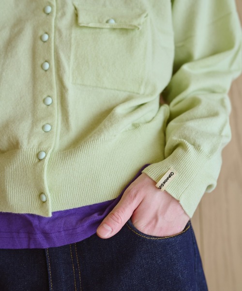 common gull products.（コモンガルプロダクツ）の「夕凪のくるみボタンカーデ、芽心（カーディガン/ボレロ・レディース・杢グレー/サックスブルー/ミント/ダークブラウン・SMALL/MEDIUM/LARGE）」の22枚目の写真