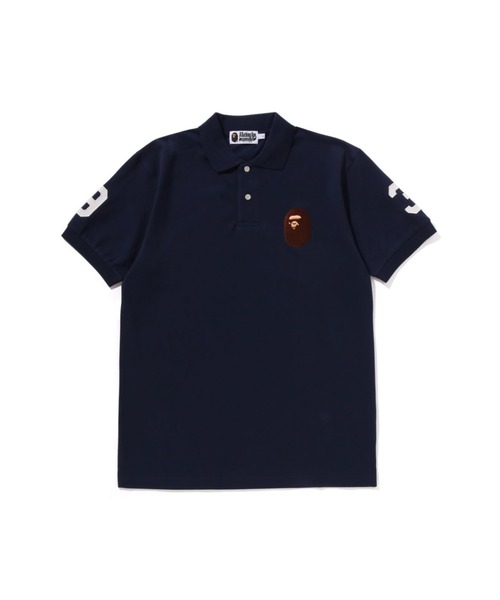 A BATHING APE（アベイシングエイプ）の「LARGE APE HEAD POLO BAPEC（ポロシャツ・メンズ・ブラック/ホワイト/ネイビー・XX-LARGE/LARGE/MEDIUM/X-LARGE/SMALL）」の3枚目の写真