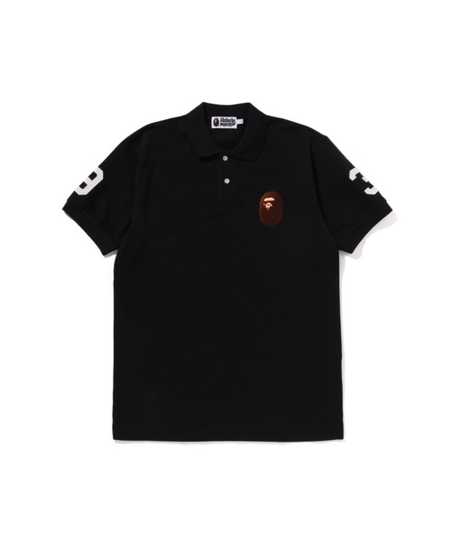 A BATHING APE（アベイシングエイプ）の「LARGE APE HEAD POLO BAPEC（ポロシャツ・メンズ・ブラック/ホワイト/ネイビー・XX-LARGE/LARGE/MEDIUM/X-LARGE/SMALL）」の2枚目の写真