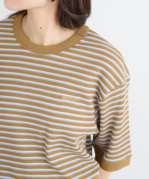 Healthknit(ヘルスニット)の「【Healthknit】26SS Multi Border Waffle Crewneck S/S 680S(Tシャツ/カットソー・レディース・アイボリー系1/ライム/ブラウン系1・FREE)」の17枚目の写真