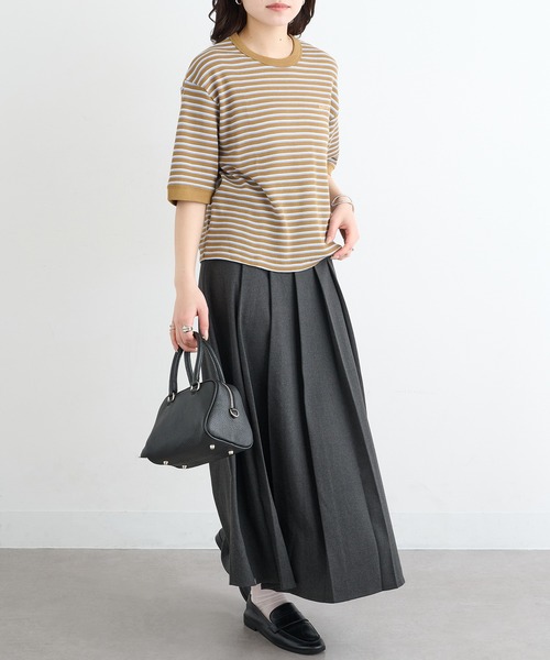 Healthknit(ヘルスニット)の「【Healthknit】26SS Multi Border Waffle Crewneck S/S 680S(Tシャツ/カットソー・レディース・アイボリー系1/ライム/ブラウン系1・FREE)」の18枚目の写真