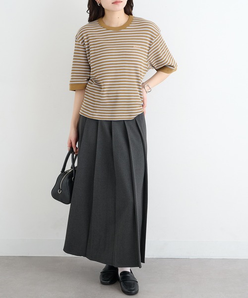 Healthknit(ヘルスニット)の「【Healthknit】26SS Multi Border Waffle Crewneck S/S 680S(Tシャツ/カットソー・レディース・アイボリー系1/ライム/ブラウン系1・FREE)」の19枚目の写真