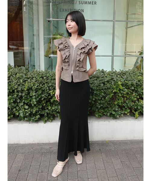 LAGUNAMOON(ラグナムーン)の「WZIPフリルブラウス(シャツ/ブラウス・レディース・ブラック/ブルー/ブラウン/ホワイト・FREE)」の5枚目の写真