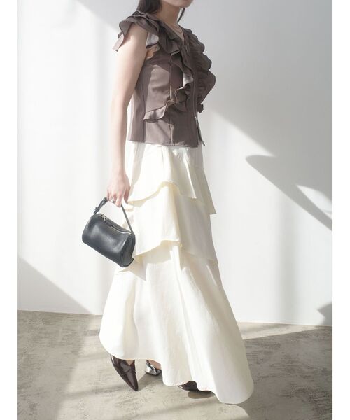 LAGUNAMOON(ラグナムーン)の「WZIPフリルブラウス(シャツ/ブラウス・レディース・ブラック/ブルー/ブラウン/ホワイト・FREE)」の8枚目の写真