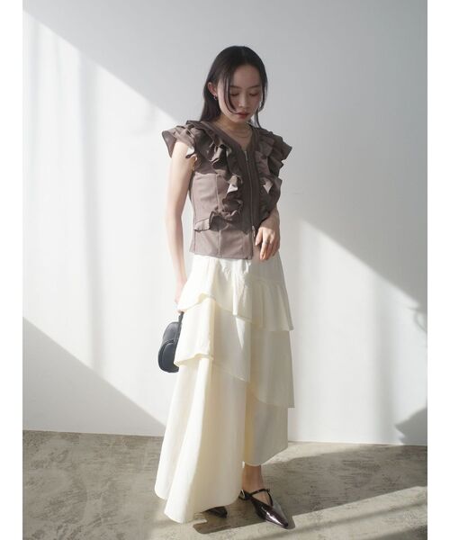 LAGUNAMOON(ラグナムーン)の「WZIPフリルブラウス(シャツ/ブラウス・レディース・ブラック/ブルー/ブラウン/ホワイト・FREE)」の9枚目の写真