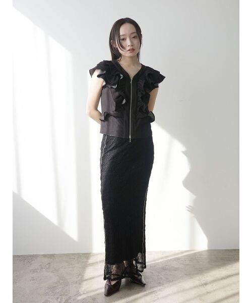 LAGUNAMOON(ラグナムーン)の「WZIPフリルブラウス(シャツ/ブラウス・レディース・ブラック/ブルー/ブラウン/ホワイト・FREE)」の11枚目の写真