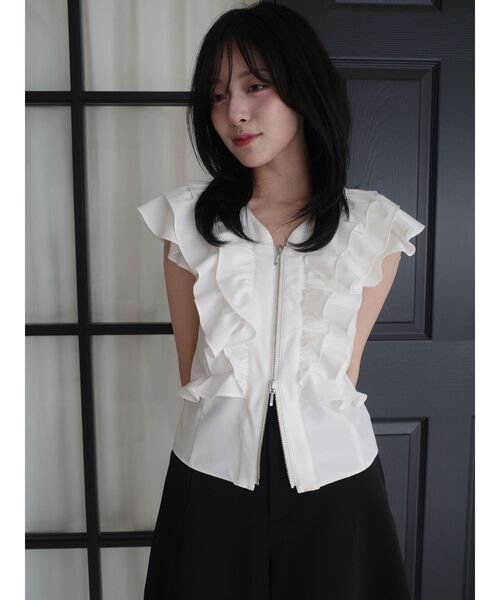 LAGUNAMOON(ラグナムーン)の「WZIPフリルブラウス(シャツ/ブラウス・レディース・ブラック/ブルー/ブラウン/ホワイト・FREE)」の17枚目の写真
