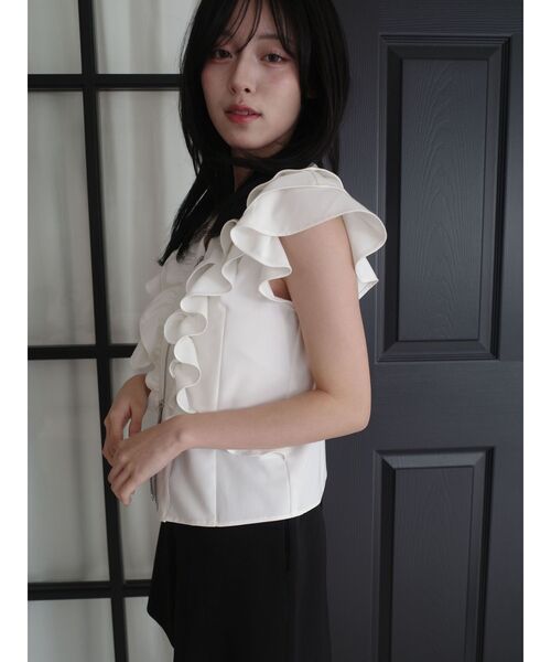 LAGUNAMOON(ラグナムーン)の「WZIPフリルブラウス(シャツ/ブラウス・レディース・ブラック/ブルー/ブラウン/ホワイト・FREE)」の18枚目の写真