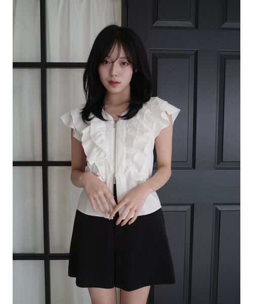 LAGUNAMOON(ラグナムーン)の「WZIPフリルブラウス(シャツ/ブラウス・レディース・ブラック/ブルー/ブラウン/ホワイト・FREE)」の19枚目の写真