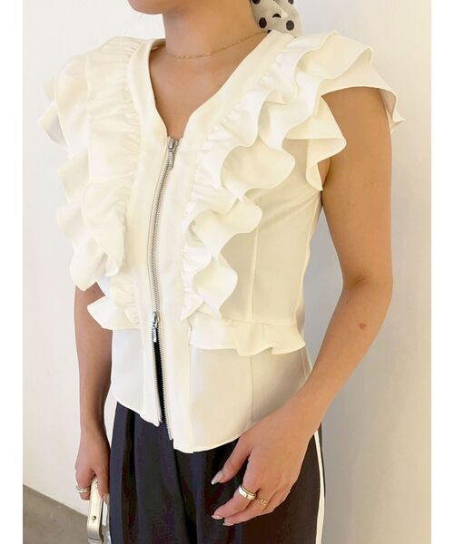 LAGUNAMOON(ラグナムーン)の「WZIPフリルブラウス(シャツ/ブラウス・レディース・ブラック/ブルー/ブラウン/ホワイト・FREE)」の21枚目の写真