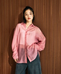 LEPSIM | シアーシャツ長袖チュニック　147435(シャツ/ブラウス)