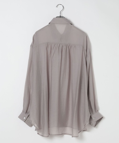 LEPSIM（レプシィム）の「シアーシャツ長袖チュニック　147435（シャツ/ブラウス・レディース・アイボリー/グレー/ブルー/ピンク・FREE）」の5枚目の写真